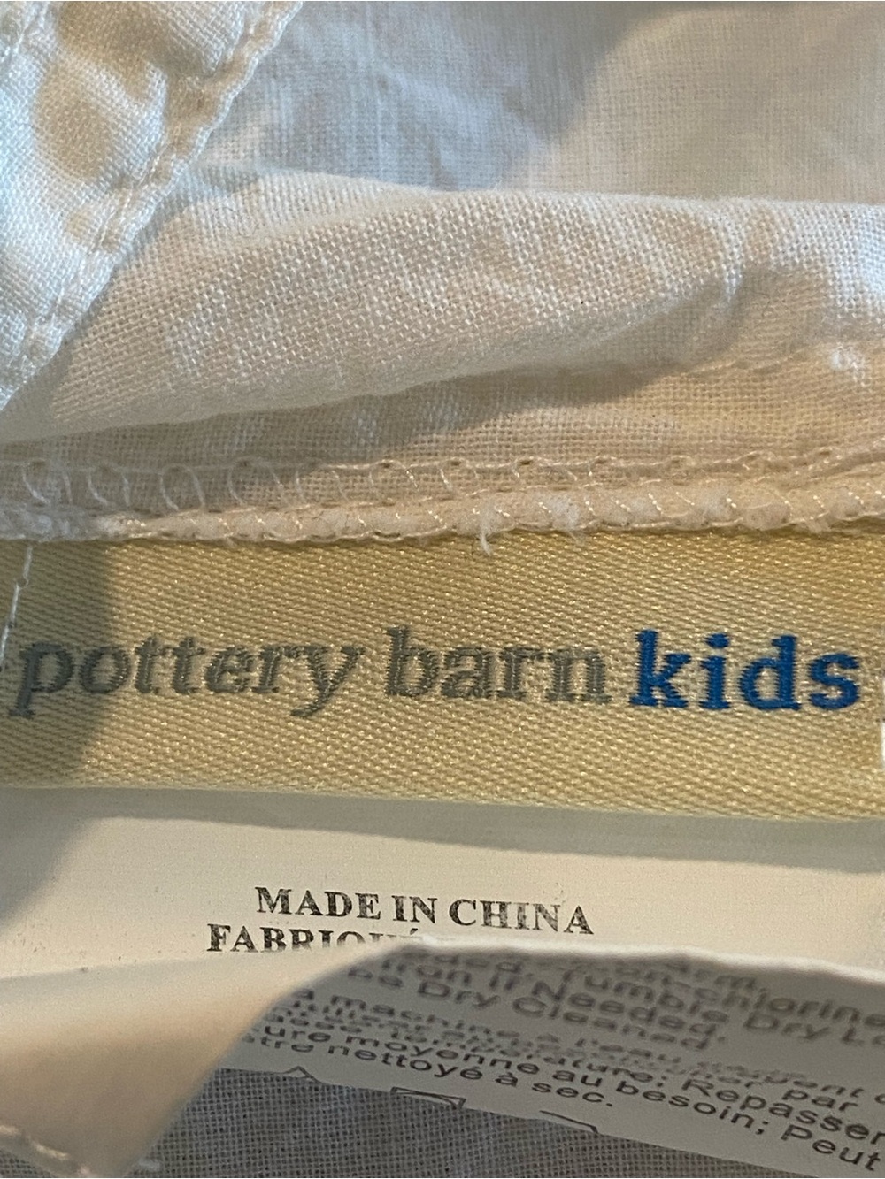 Pottery Barn Kids White Ruffled Lined Basket Liner - Picture 6 of 6